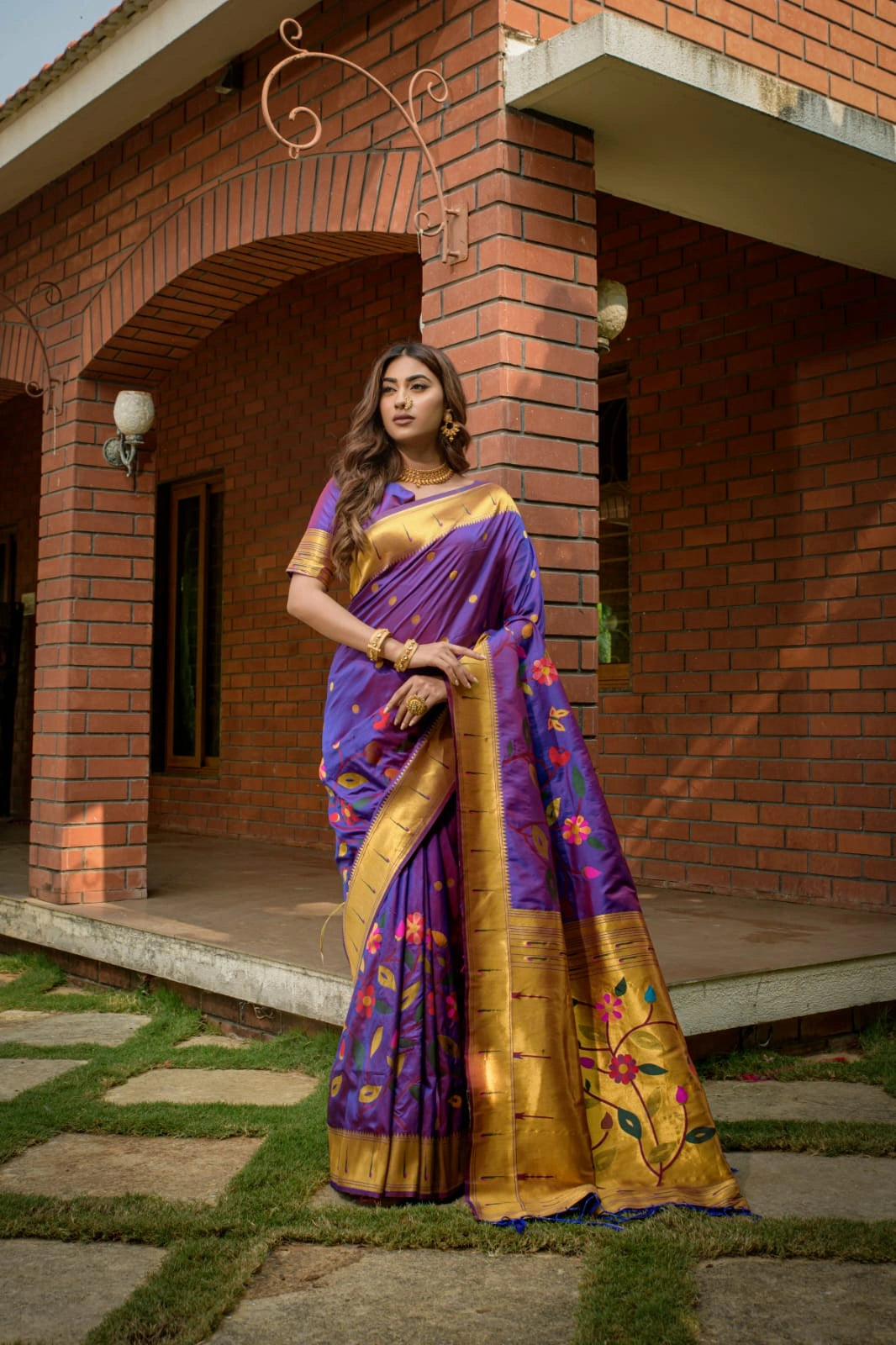 Paithani Pure Silk Handloom Saree with Gold Jari