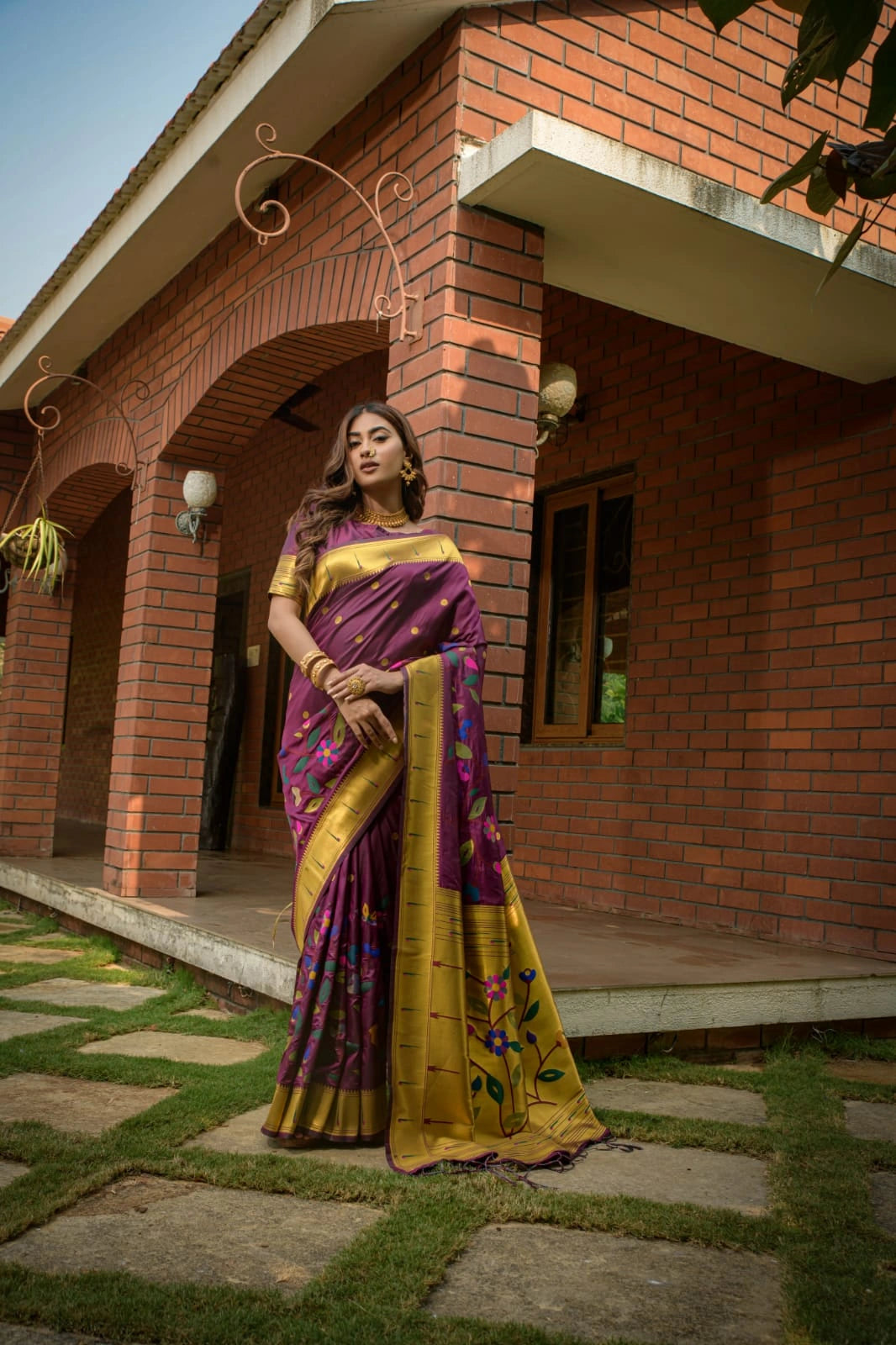 Paithani Pure Silk Handloom Saree with Gold Jari