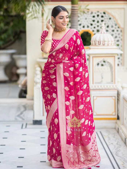 Traditional Banarasi Soft Silk Saree with Heavy Brocade Work