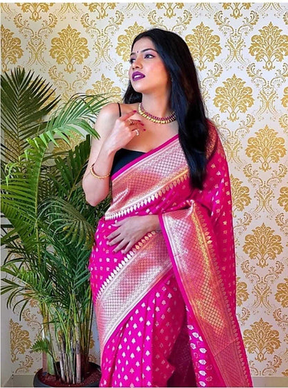 Banarasi Soft Silk Saree With Butta