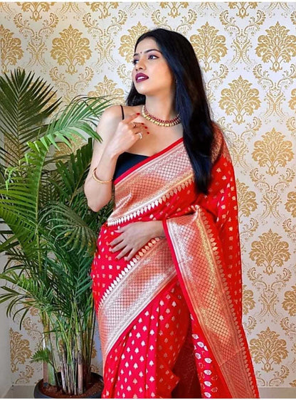 Banarasi Soft Silk Saree With Butta