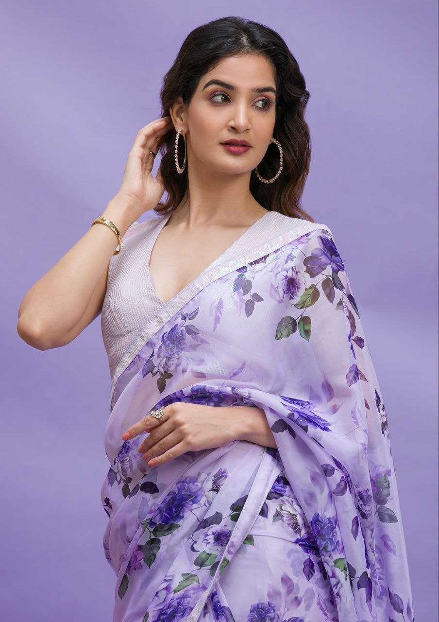 Soft Chinon Silk Saree