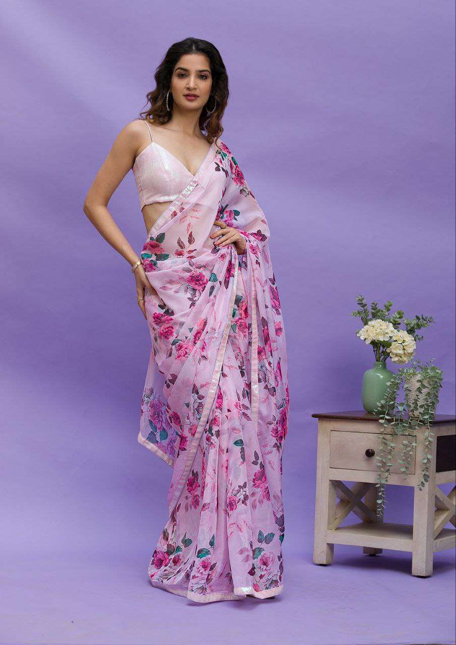 Soft Chinon Silk Saree