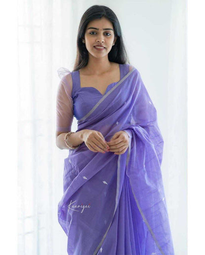 Lavender Soft & Minimal Cotton Saree