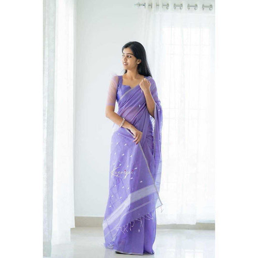 Lavender Soft & Minimal Cotton Saree