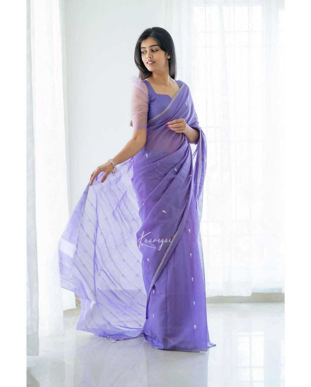 Lavender Soft & Minimal Cotton Saree