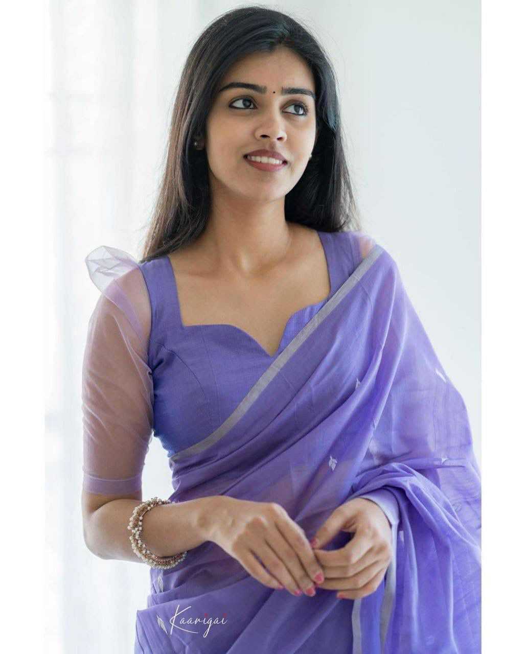 Lavender Soft & Minimal Cotton Saree