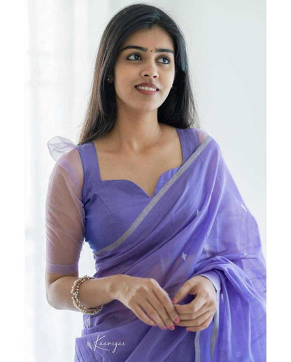 Lavender Soft & Minimal Cotton Saree