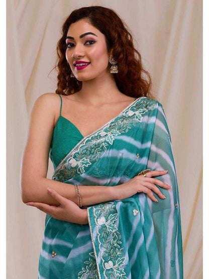 Georgette Saree with Stripe Pattern