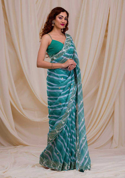 Georgette Saree with Stripe Pattern