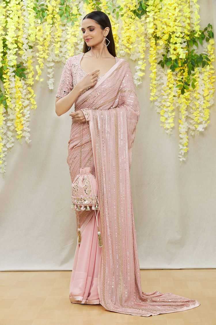 Elegant Georgette Saree with Sequins Emboidery