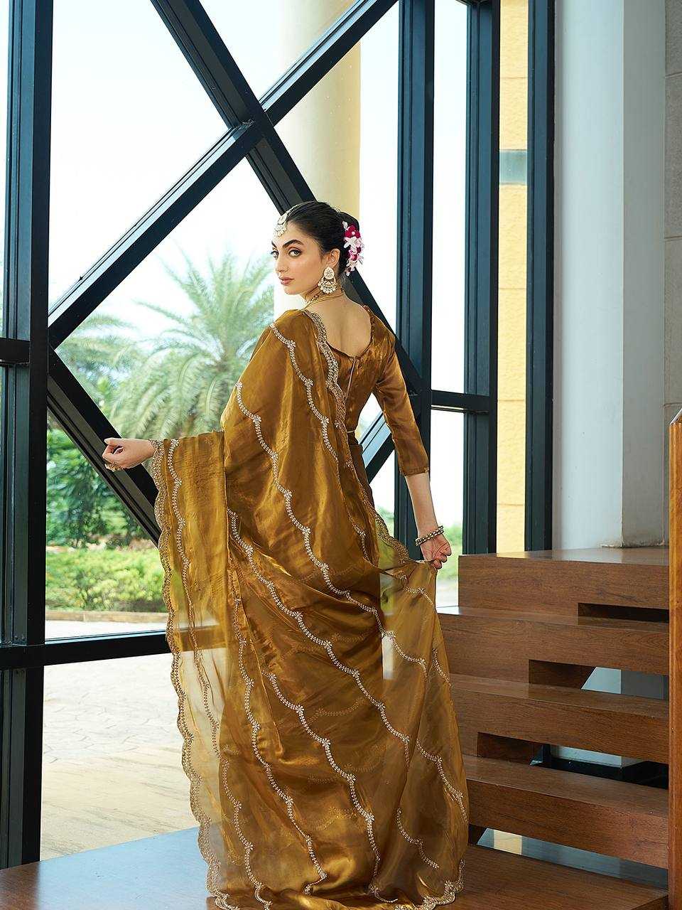 Elegant Mehndi Jimmy Choo Saree