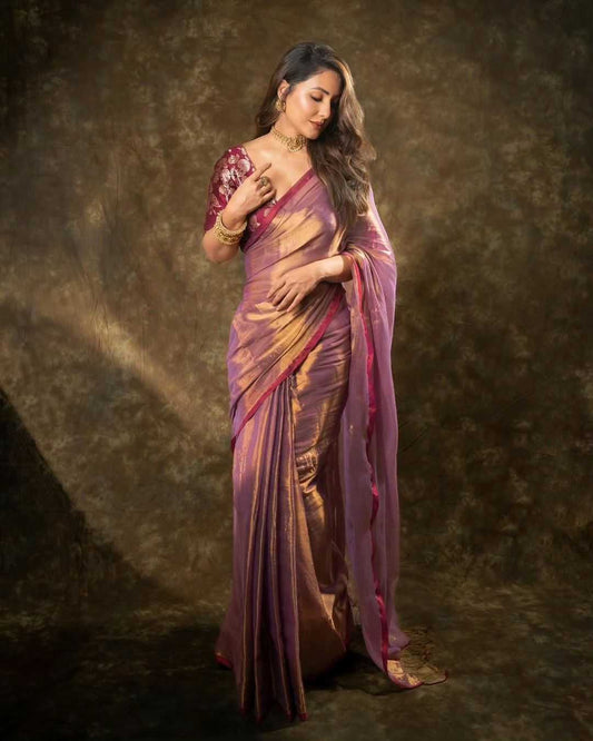 Stylish Jimmy Choo Saree with Elegant Lace Border