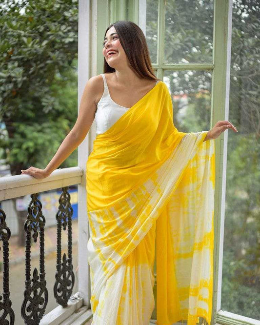 Elegant Plain Linen Saree