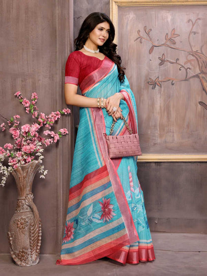 Stylish Linen Saree