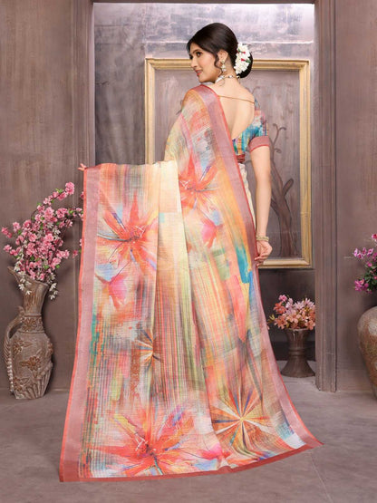 Stylish Linen Saree