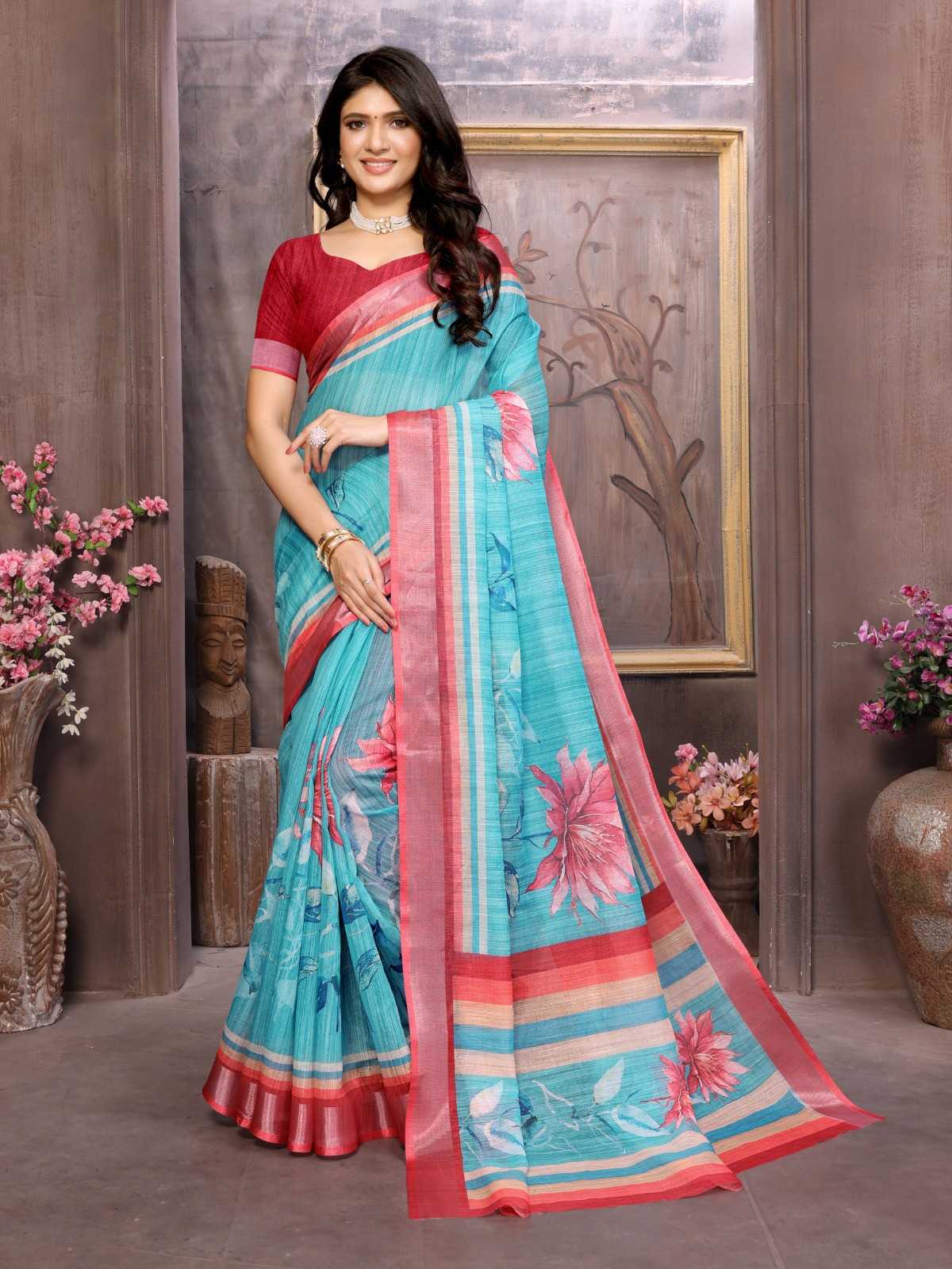 Stylish Linen Saree