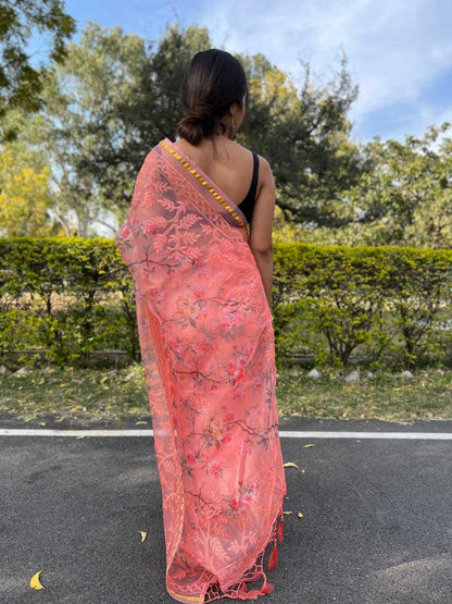 Stylish Organza Silk Saree