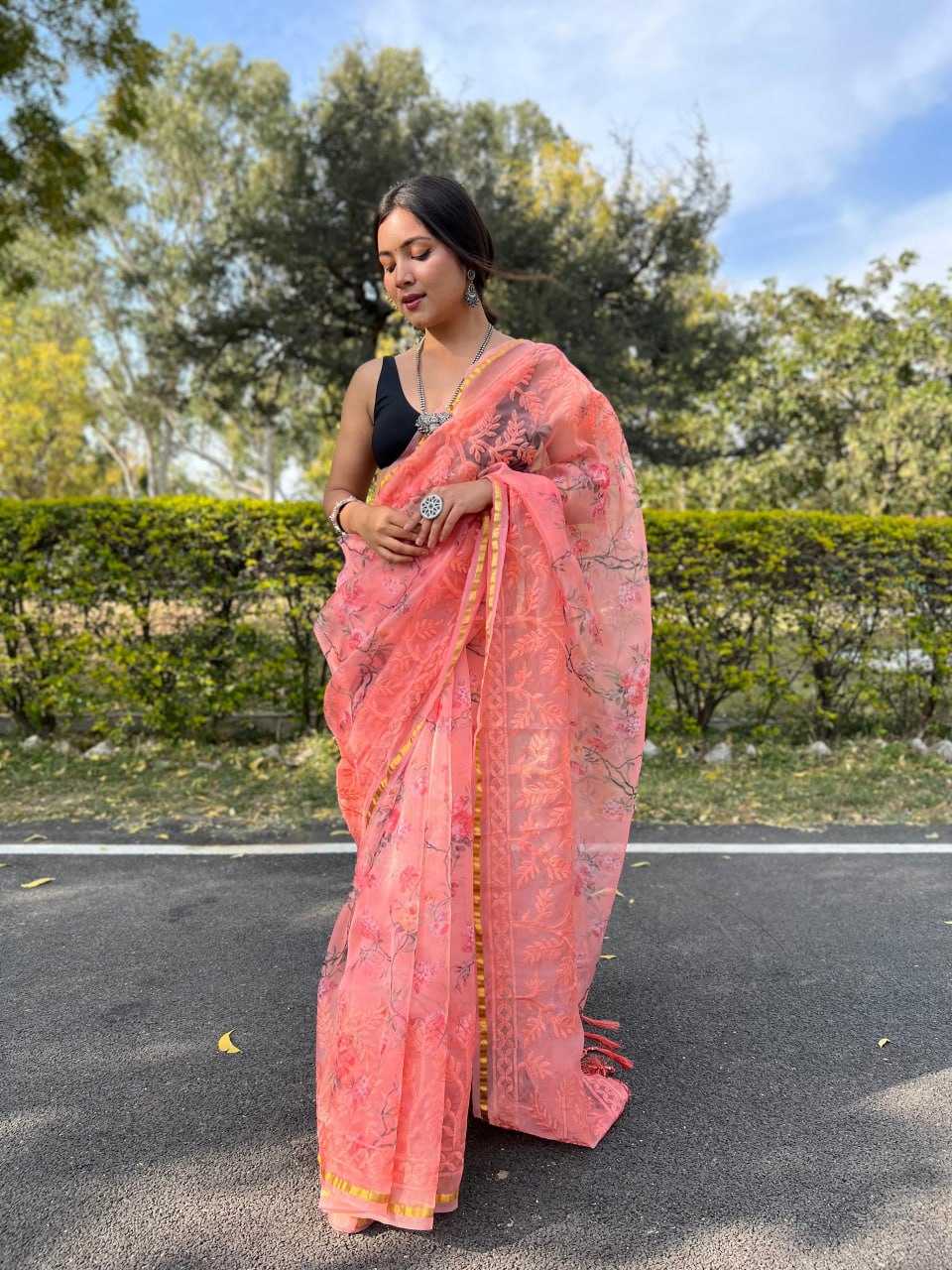 Stylish Organza Silk Saree