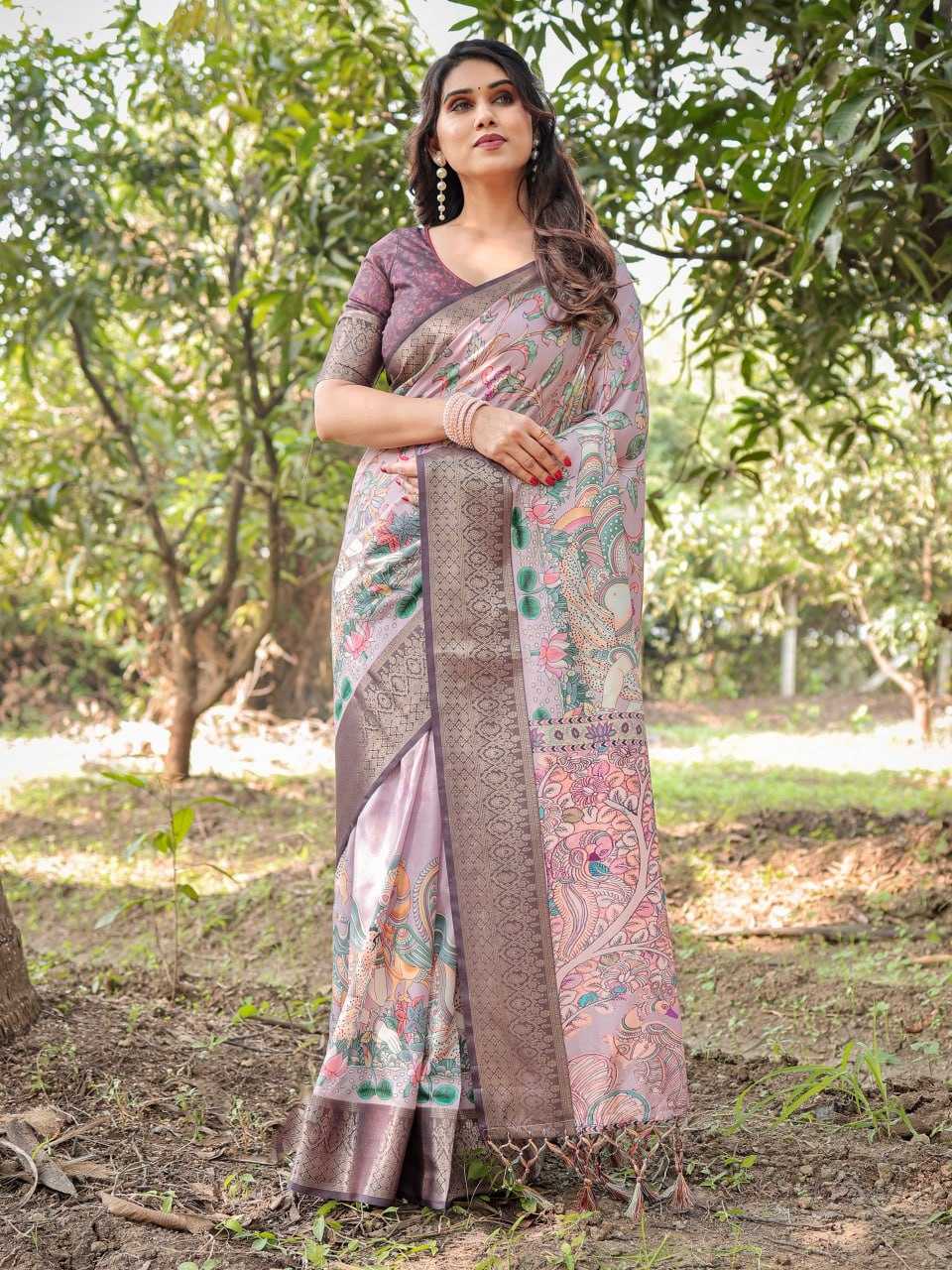 Multi Color Pure Silk Saree