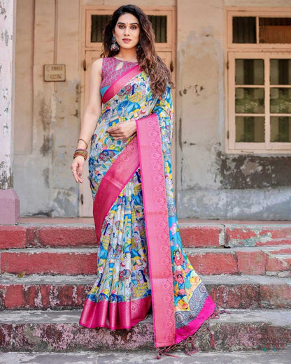 Elegant Multi Pure Silk Saree