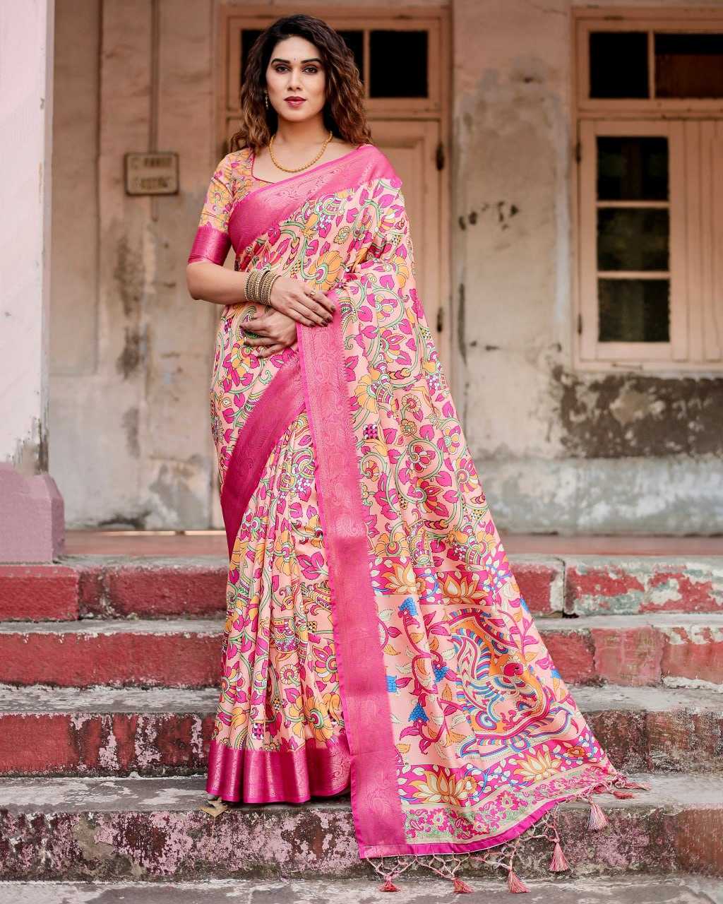 Pink Pure Silk Saree