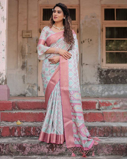 Multi Color Pure Silk Saree