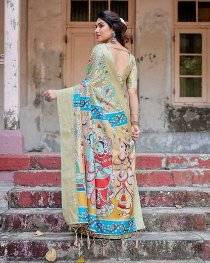 Pista Pure Silk Saree