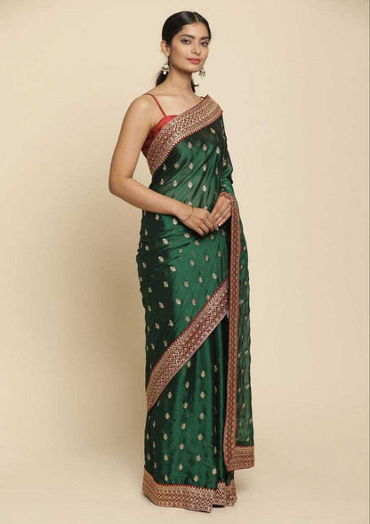 Elegant Rangoli Silk Saree with Designer Velvet Work Lace Border