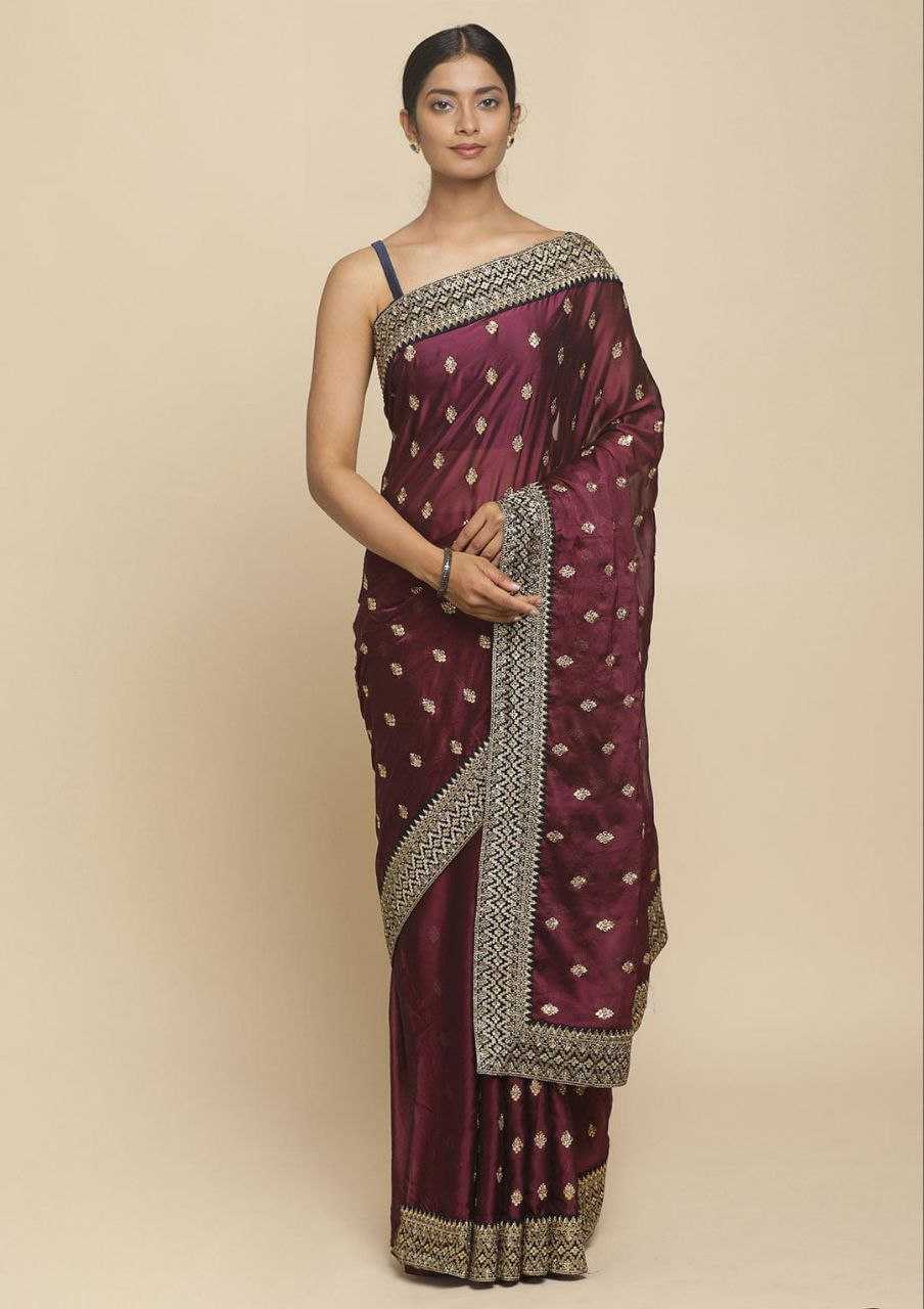 Elegant Rangoli Silk Saree with Designer Velvet Work Lace Border