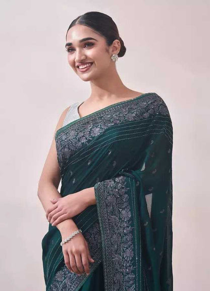 Green Stylish Rangoli Silk Saree