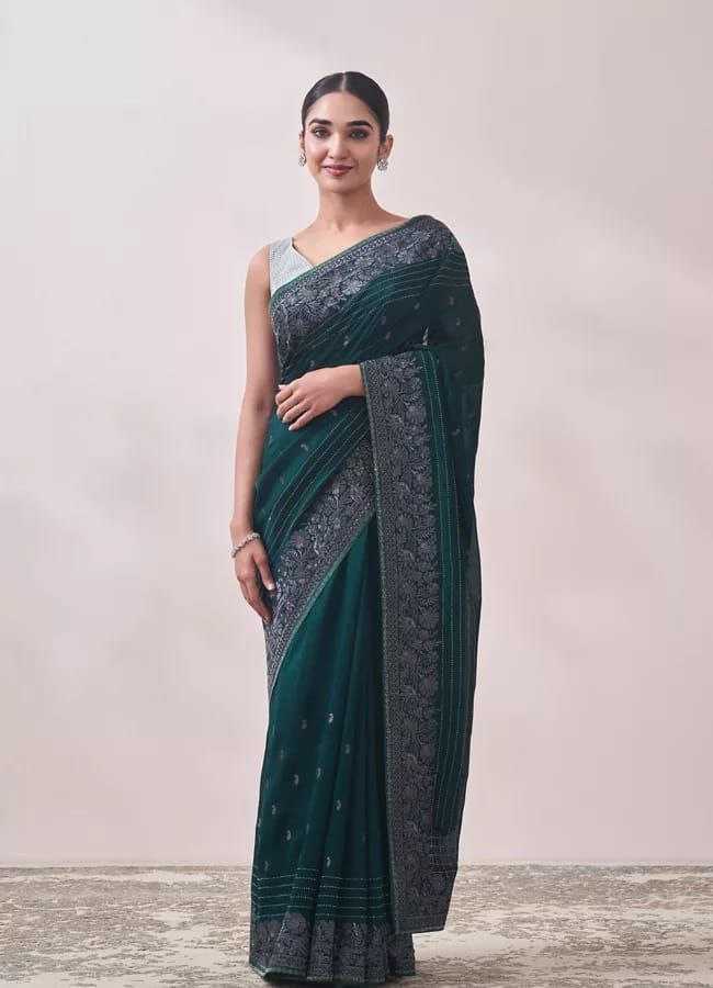 Green Stylish Rangoli Silk Saree