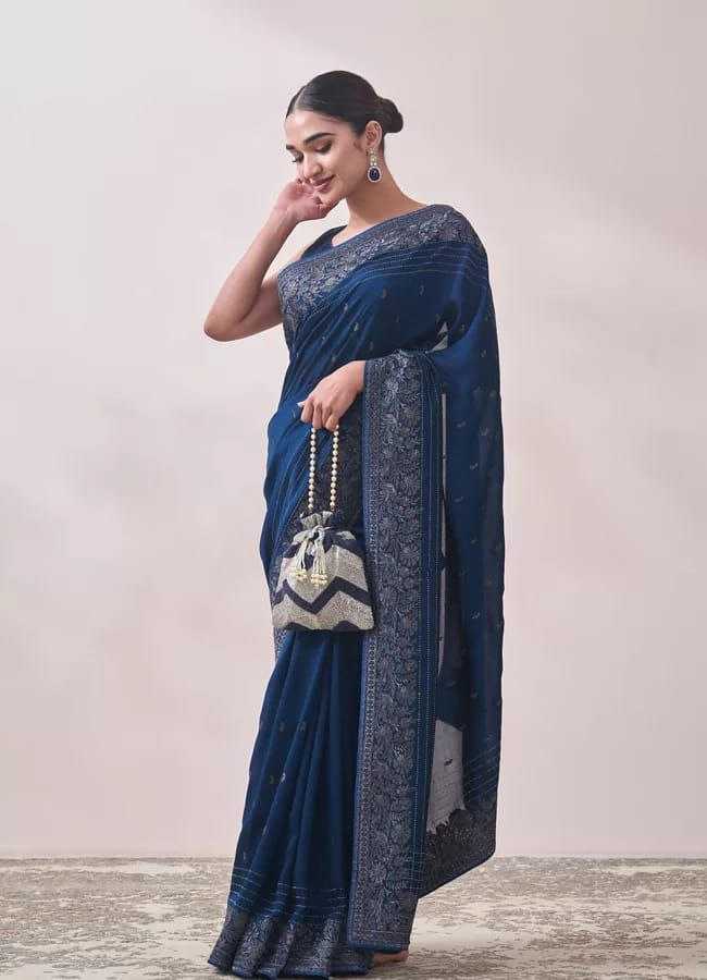 Blue Stylish Rangoli Silk Saree