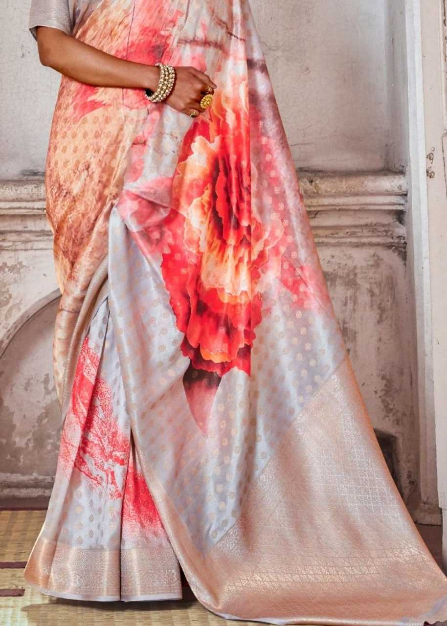 Multi Color Satin Saree