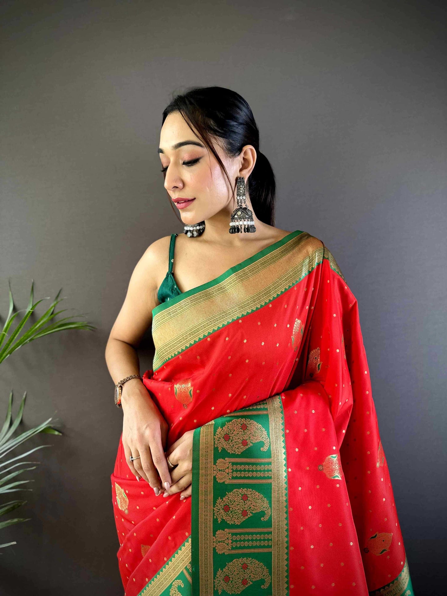 Red Soft Banarasi Silk Saree