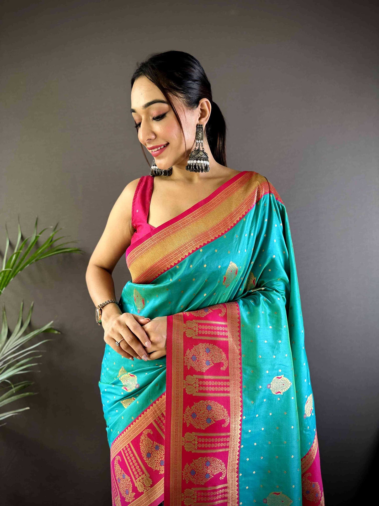 Green Soft Banarasi Silk Saree