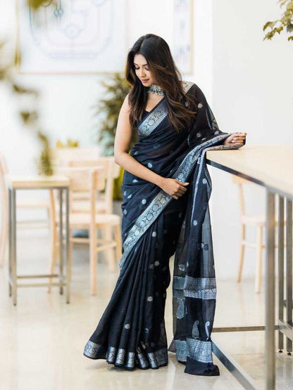 Elegant Soft Cotton Saree with Butta All Over