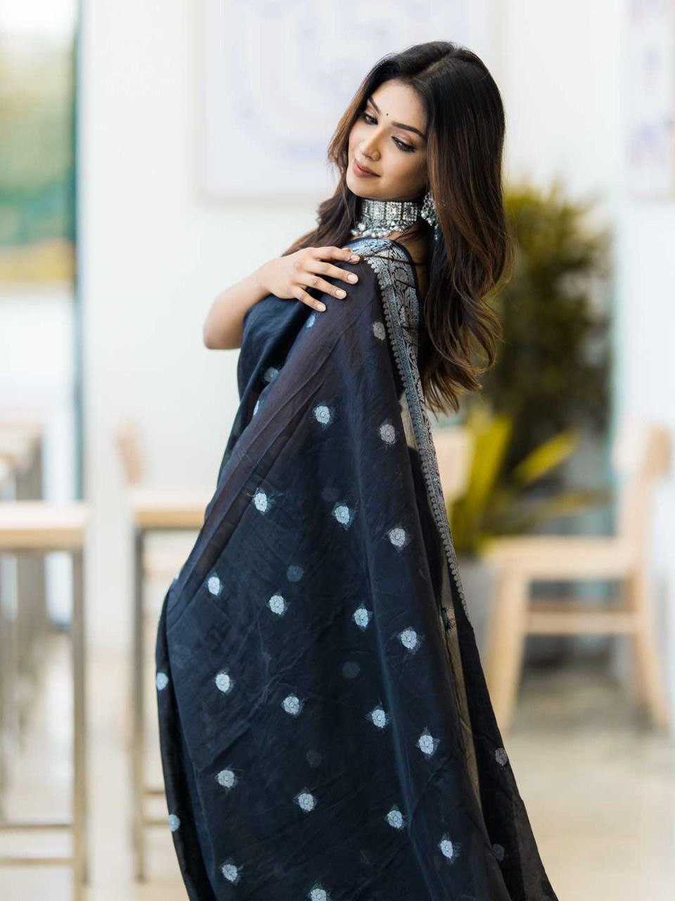 Elegant Soft Cotton Saree with Butta All Over