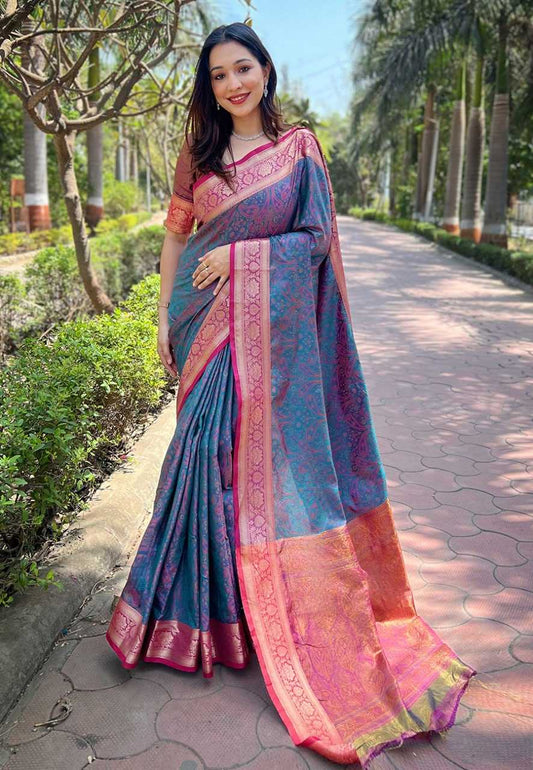 Stylish Soft Kashmiri Silk Saree