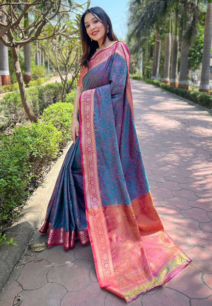 Stylish Soft Kashmiri Silk Saree