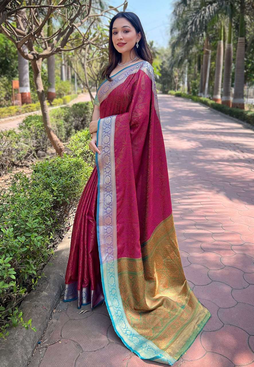 Stylish Soft Kashmiri Silk Saree