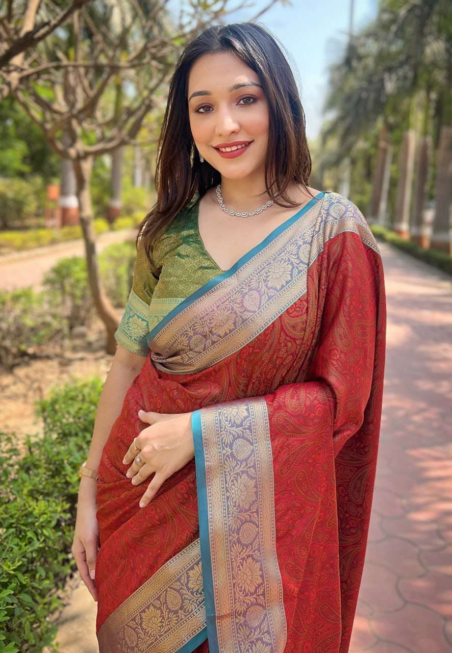 Stylish Soft Kashmiri Silk Saree