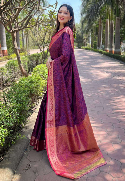 Stylish Soft Kashmiri Silk Saree