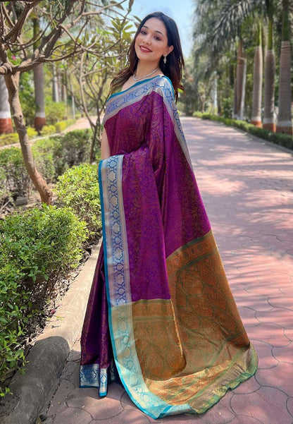 Stylish Soft Kashmiri Silk Saree