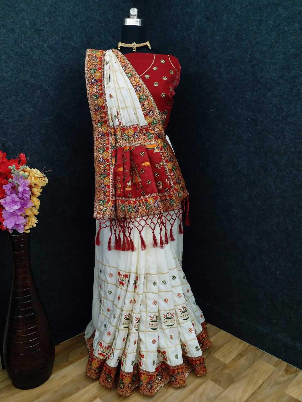 Soft Silk Saree with Heavy Embroidery