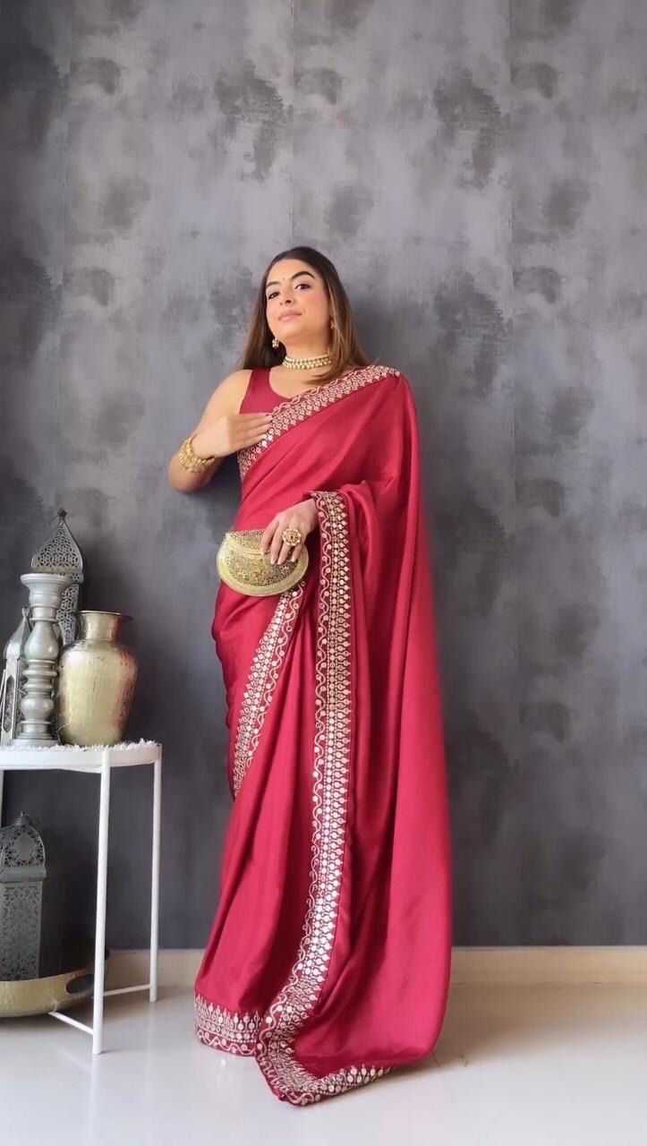 Traditional Soft Vichitra Saree