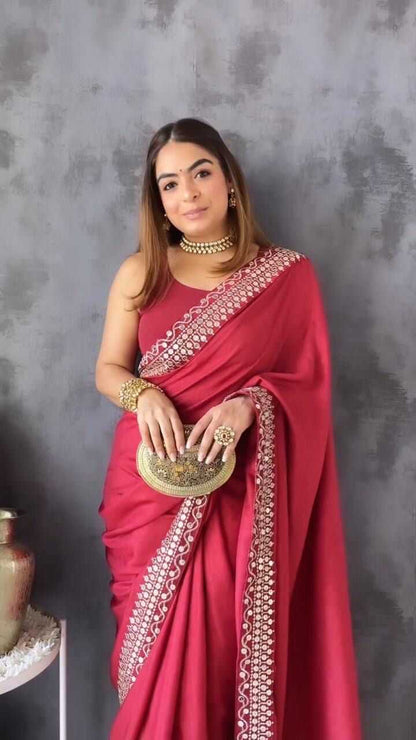 Traditional Soft Vichitra Saree