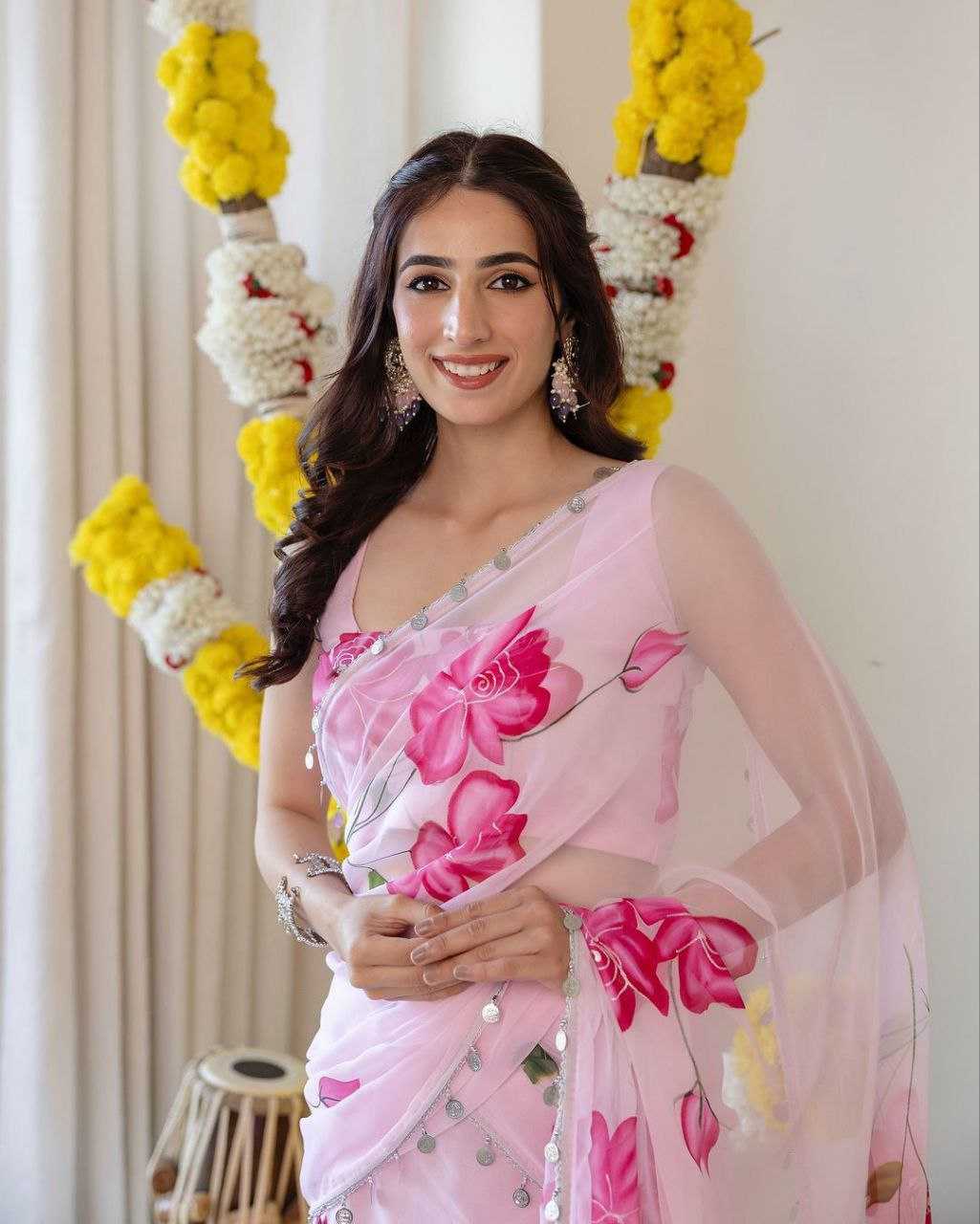 Tabby Silk Saree With 2 Layer Truffles