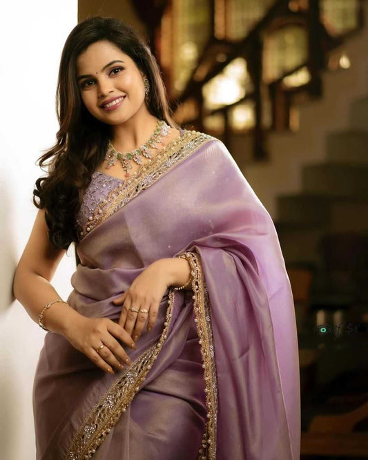 Stylish Tissue Silk Saree